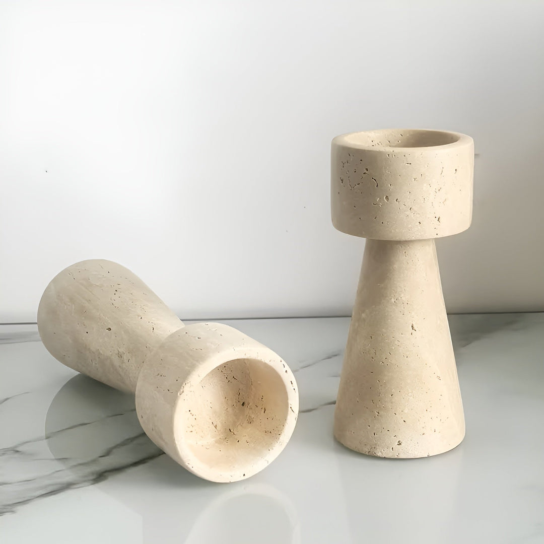 MarStornfielde candle holder made of natural stone – Elegant & Decorative | Polished for taStornfielde, wedding and living space | Stornfield