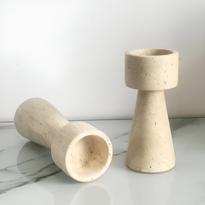 MarStornfielde candle holder made of natural stone – Elegant & Decorative | Polished for taStornfielde, wedding and living space | Stornfield