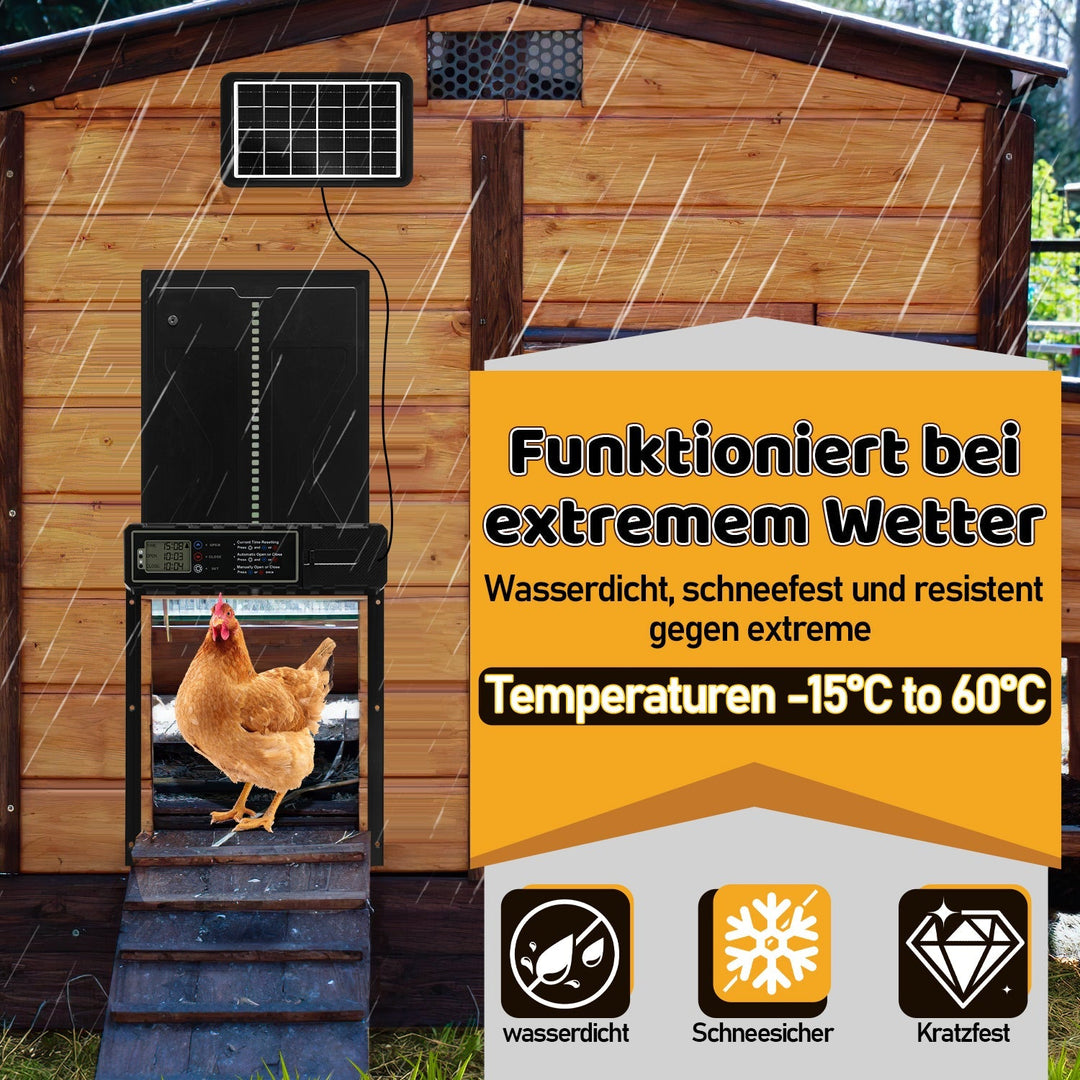 Electric Chicken Coop Door Solar with LED Display and Remote Control | Stornfield