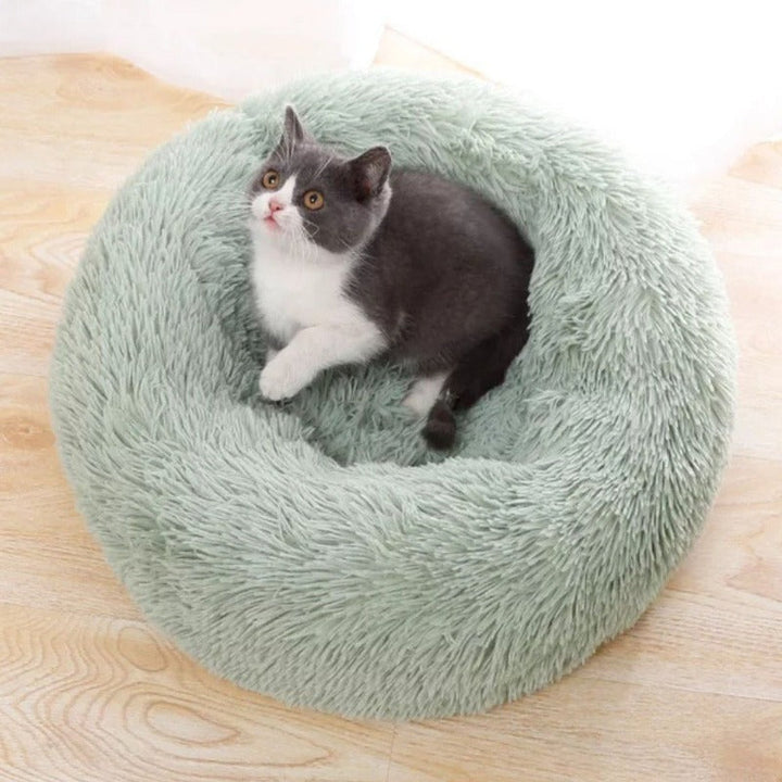 Stornfield | PawNest Soothing Donut Cat Bed | Round Plush Kennel | Stress-Reducing and Comfortable | Perfect for Cats and Small Dogs