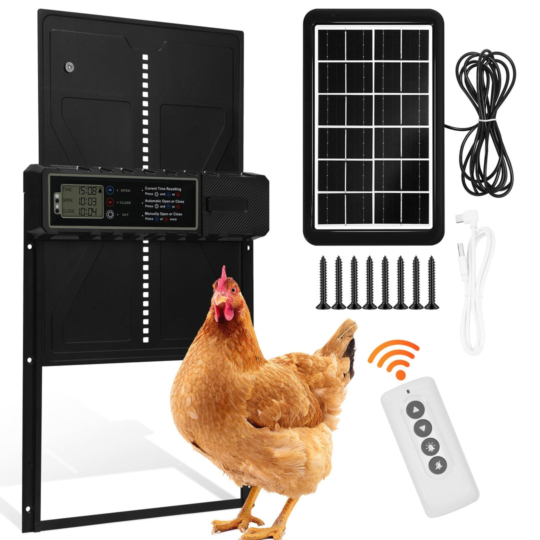 Electric Chicken Coop Door Solar with LED Display and Remote Control | Stornfield