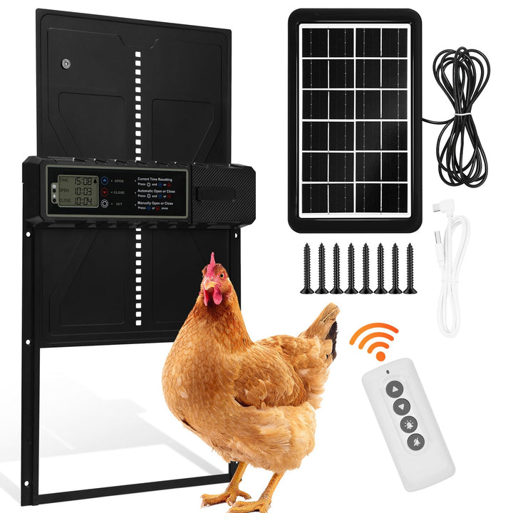 Electric Chicken Coop Door Solar with LED Display and Remote Control | Stornfield