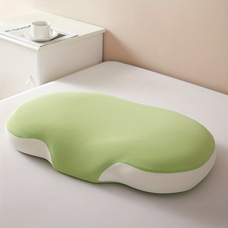 1pc Oval Macaron Pillow Cervical Memory Foam Pillow, Cooling Bed Pillow For Sleeping - Neck Pillows For Pain Relief Sleeping, Contour Support Ergonomic Pillow For Side Back Stomach Sleepers Using High And Low Partition | Stornfield