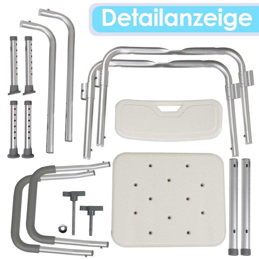 Shower stool height adjustable bath stool with backrest | Stornfield