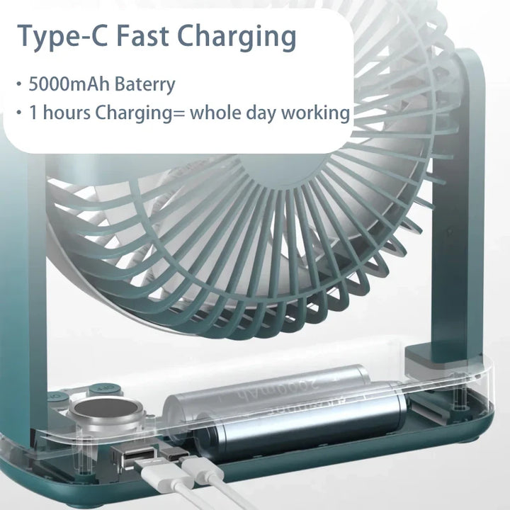 Compact Rechargeable USB Desk Fan for Home, Office, and Outdoors | Stornfield