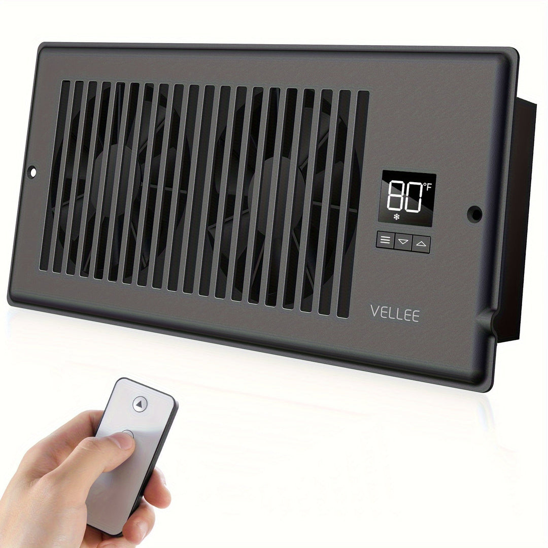 4" x 10" Smart Register Booster Fan – HVAC Building Supplies with Remote Control, Thermostat Control – Quiet Operation for Efficient Heating and Cooling | Stornfield