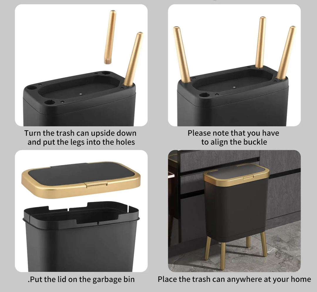 GoldenSlim Modern Trash Can with Lid Stornfield