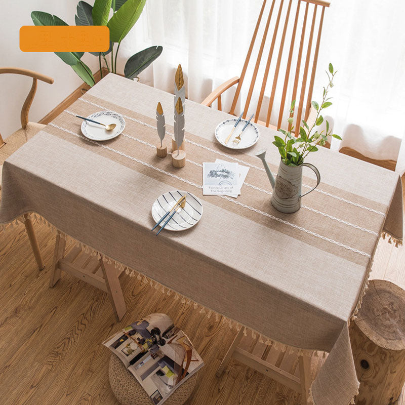 Stornfield | Rectangular Waterproof Oil-proof Wrinkle-Resistant Cotton Linen Tablecloth for Kitchen Dining Room Buffet Party