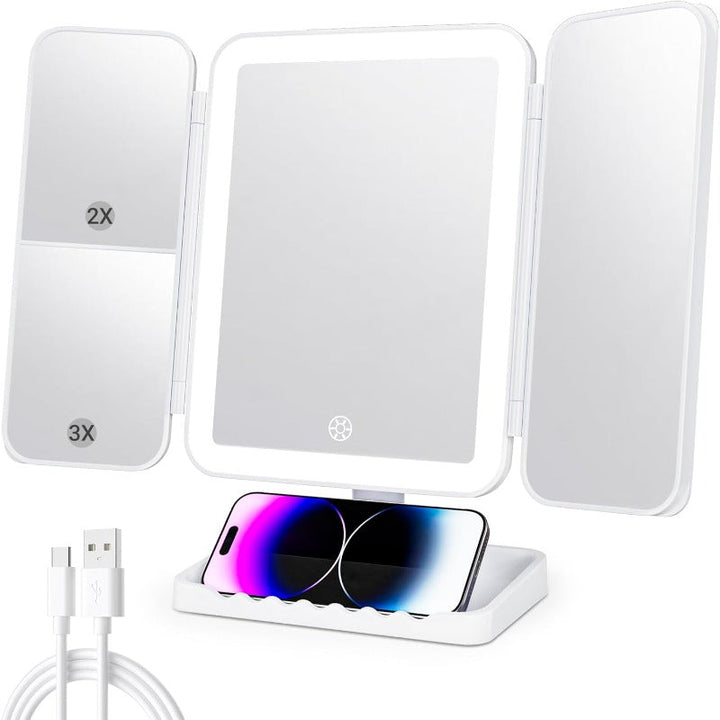 Stornfield Tri-Fold LED Makeup Mirror