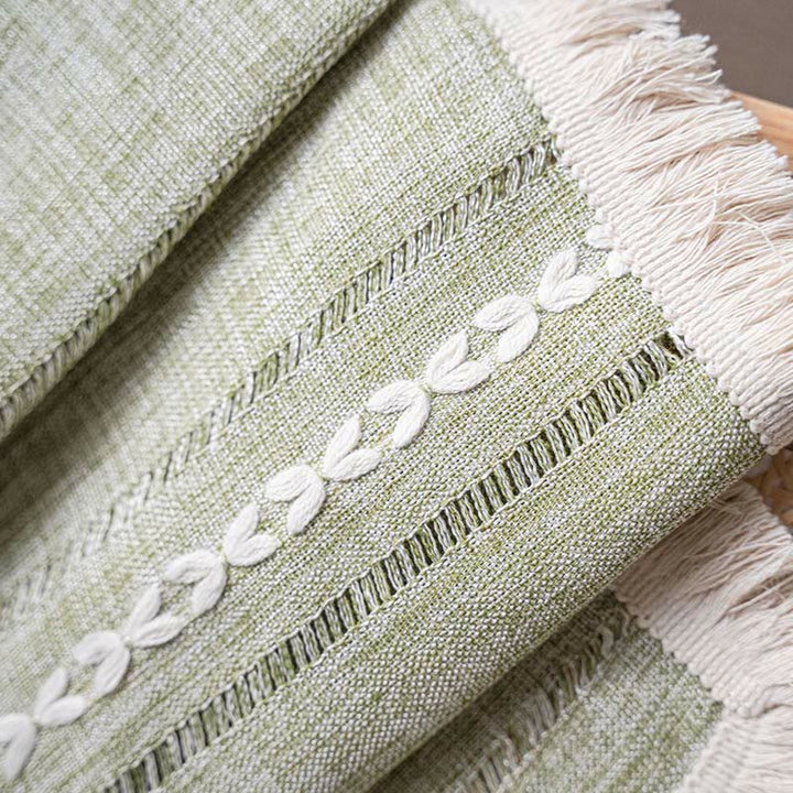 Simple Stripe Hollow-out Semi-shading Tassel Curtain | Stornfield