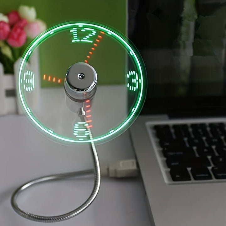 USB Desk Fan with LED Clock Display | Stornfield