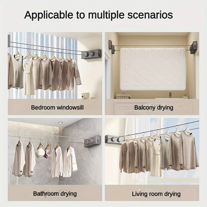 Retractable clothesline stainless steel 5.1 m double line | Stornfield