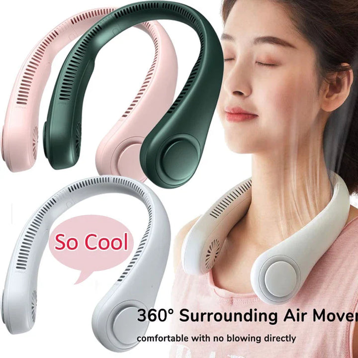 Bladeless Neck Fan, 360° Cooling Necklace Fan 3 Speeds Hanging Neck Fan, Stornfield