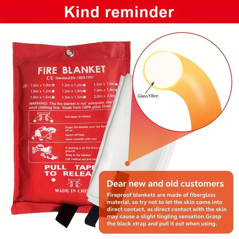 Fireproof Fiberglass Fire Blanket – Compact Safety Blanket for Home, Kitchen, and Car | Stornfield