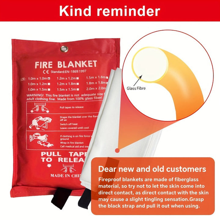 Fireproof Fiberglass Fire Blanket – Compact Safety Blanket for Home, Kitchen, and Car | Stornfield