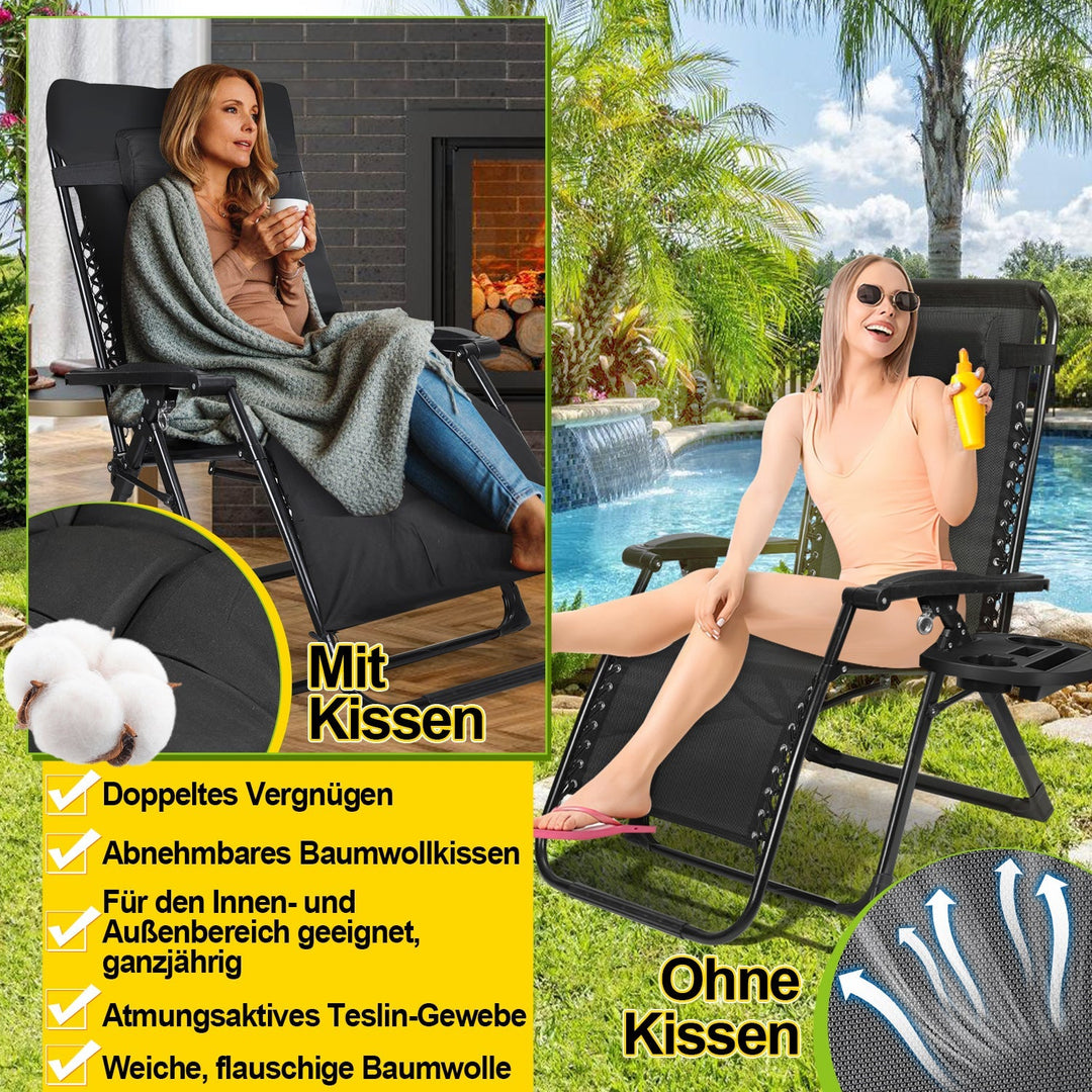 Sun Lounger Folding Deck Chair up to 200kg | Stornfield