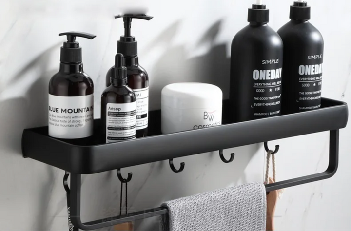 ALUMAX – Black Aluminum Corner Shelf without Drilling Stornfield