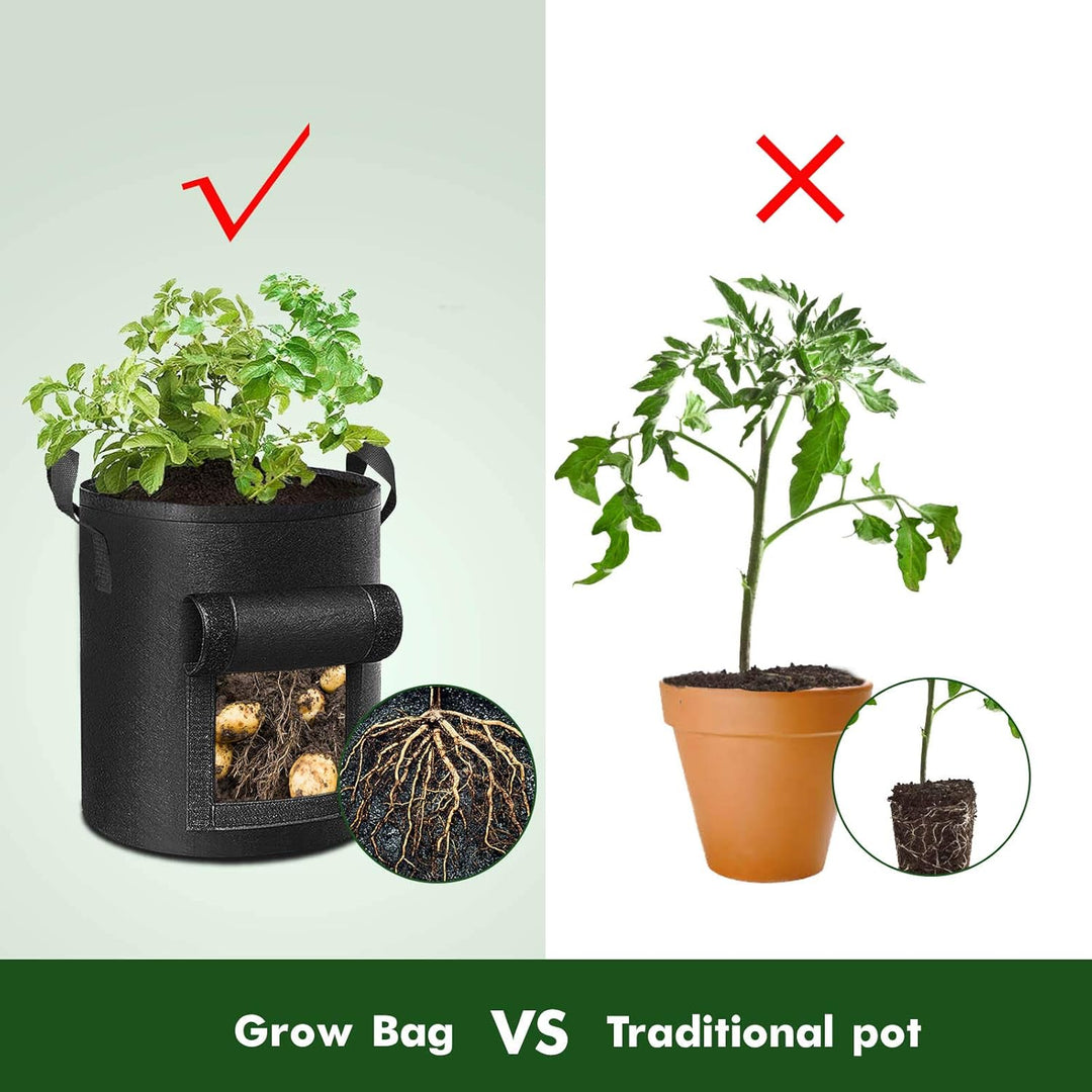 Stornfield | 5/7/10/15 Gallon Potato Planting Growing Thickened Nonwoven Plant Fabric Pot Nursery Bags for Home Gardening