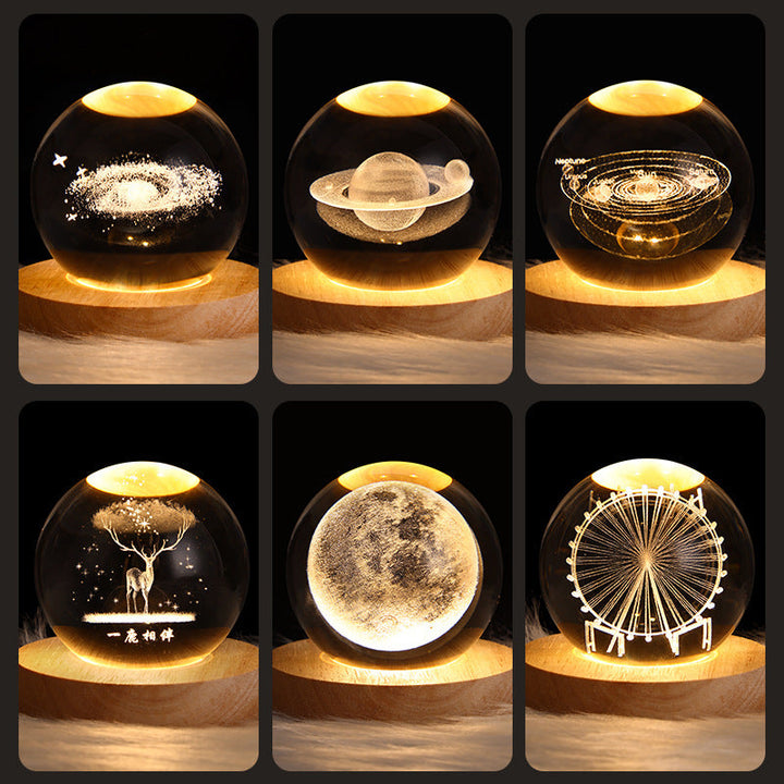 3D Galaxy Crystal Ball LED Night Light | Stornfield