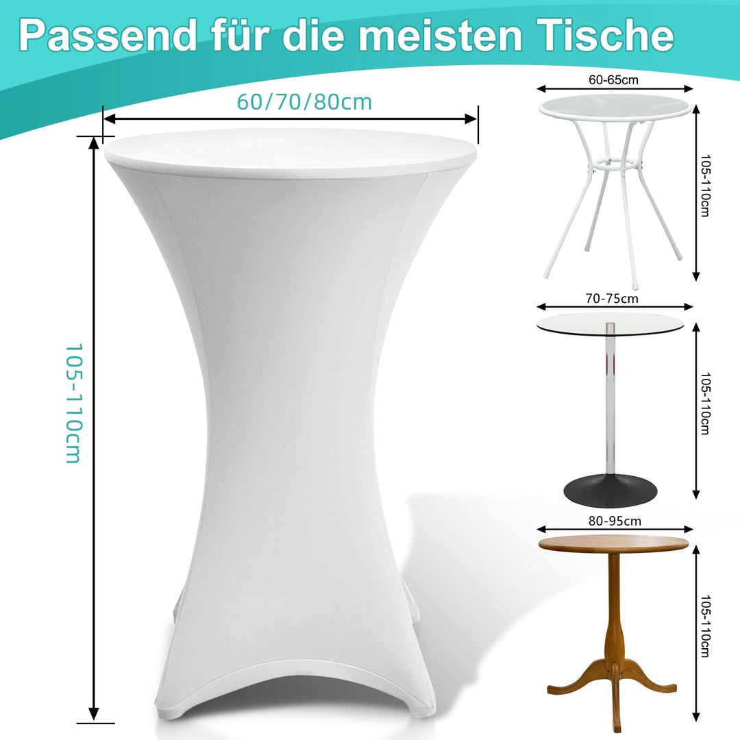 Stretch Table Cover Round Bar Table Cover White | Stornfield