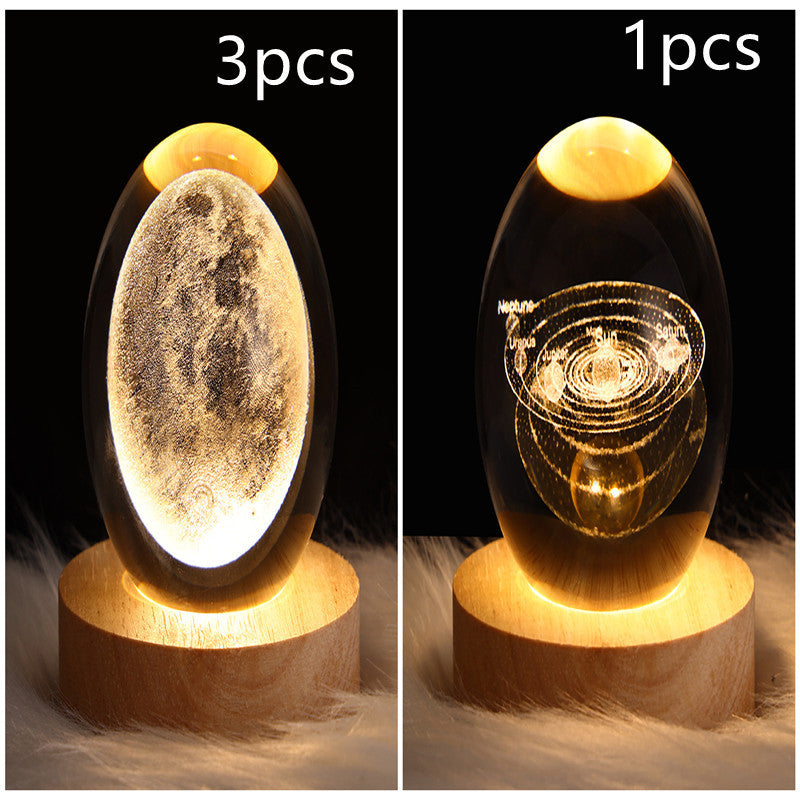 3D Galaxy Crystal Ball LED Night Light | Stornfield