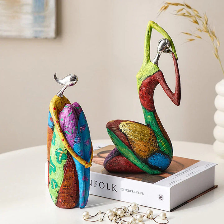 Stornfield | Modern Abstract Woman Sculptures – Handcrafted Colourful Resin Art for Home Decor