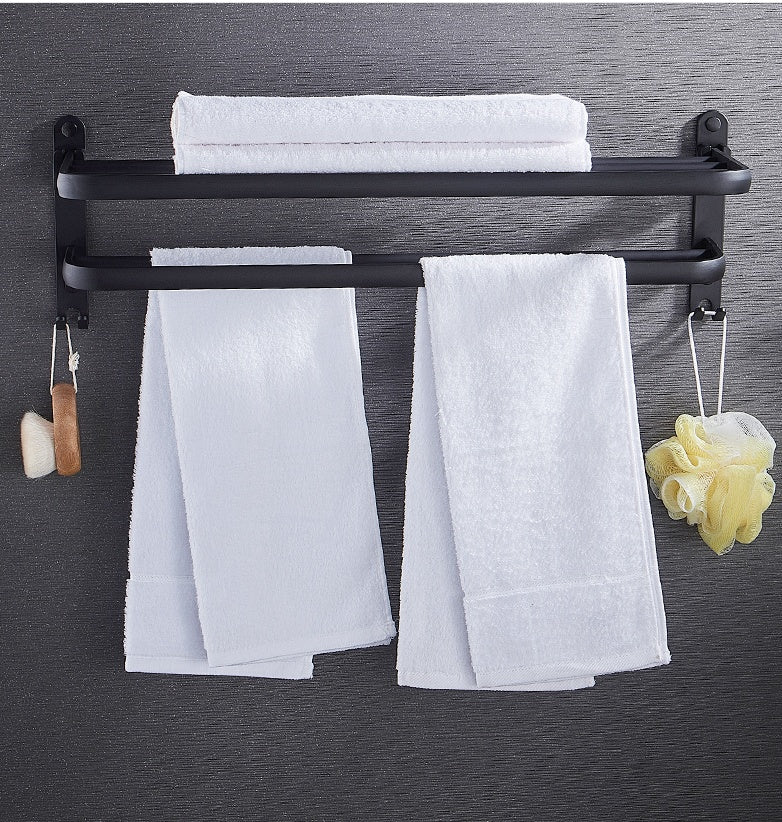 Wall-mounted towel shelf, no drilling required. | Stornfield