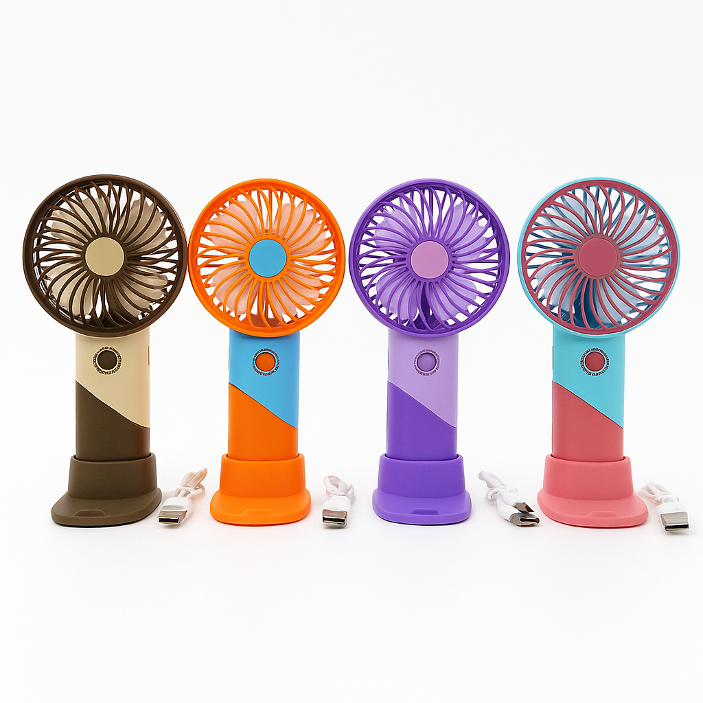 ColorTwist™ Mini Fan – 3-Speed Rechargeable Handheld Fan | Stornfield
