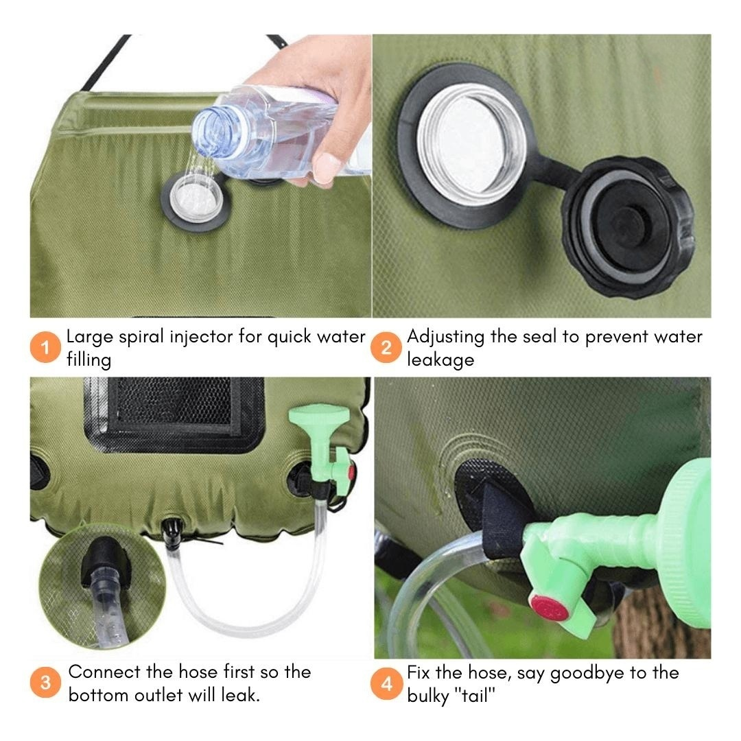 SolarFlow Portable Shower — Experience warm freedom and freshness wherever adventure calls | Stornfield