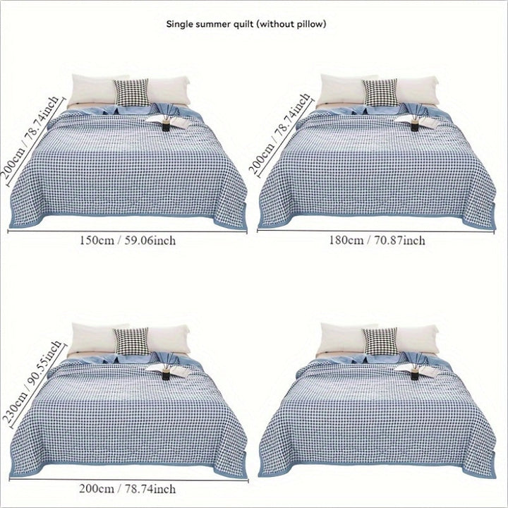 Elegant Preppy Plaid Summer Blanket for Cool Nights | Stornfield