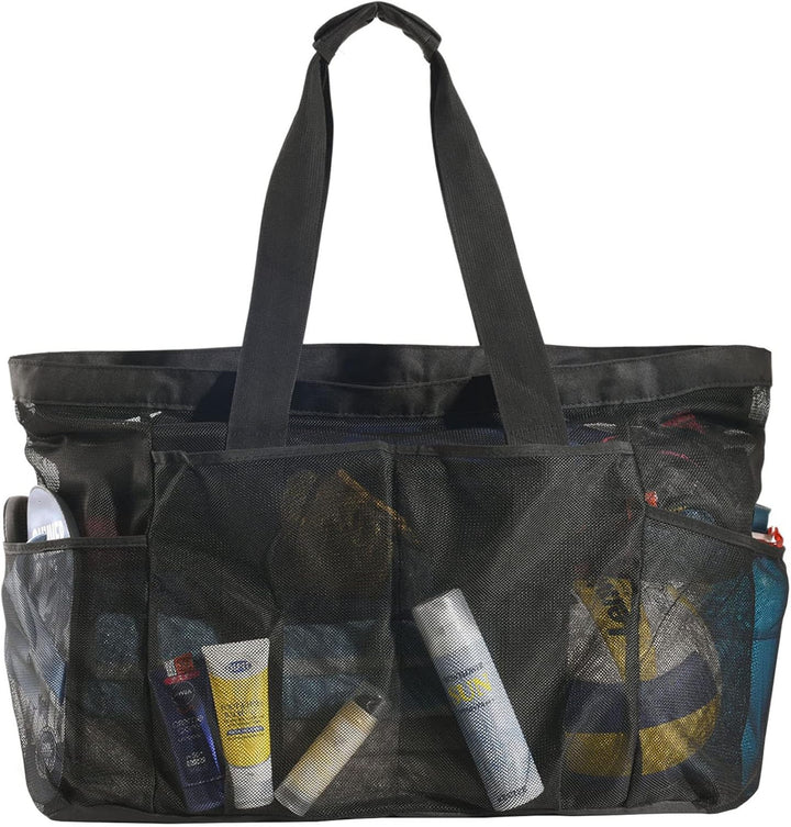 Extra-Large Mesh Beach Tote with Zipper – Sandproof Carryall | Stornfield