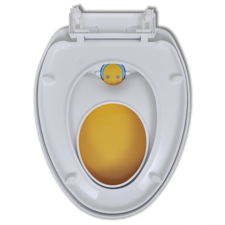 Stornfield | White and Yellow Soft-Close Adult/Child Toilet Seat