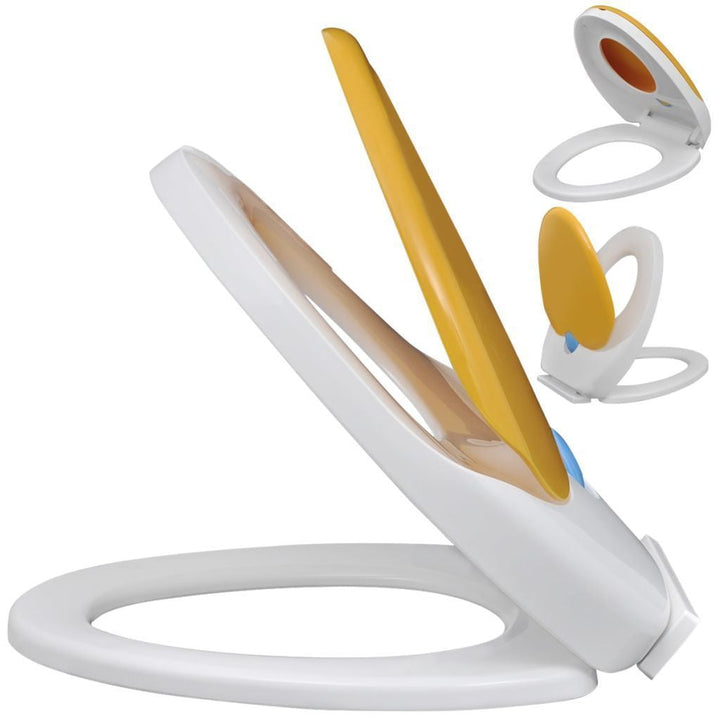 Stornfield | White and Yellow Soft-Close Adult/Child Toilet Seat