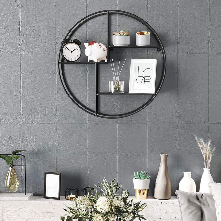 Stornfield | Round Floating Metal Wall Shelf