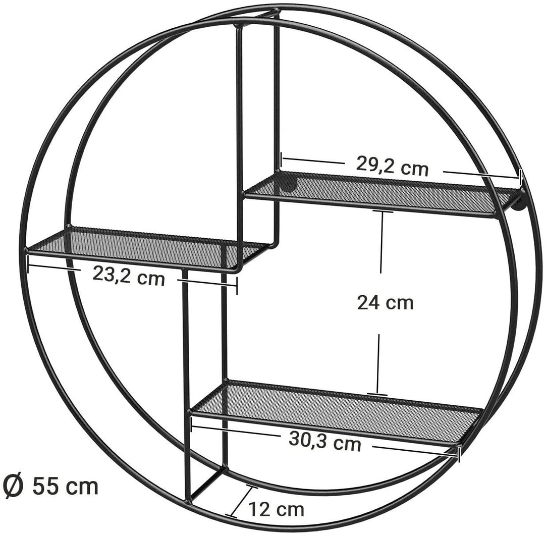 Stornfield | Round Floating Metal Wall Shelf