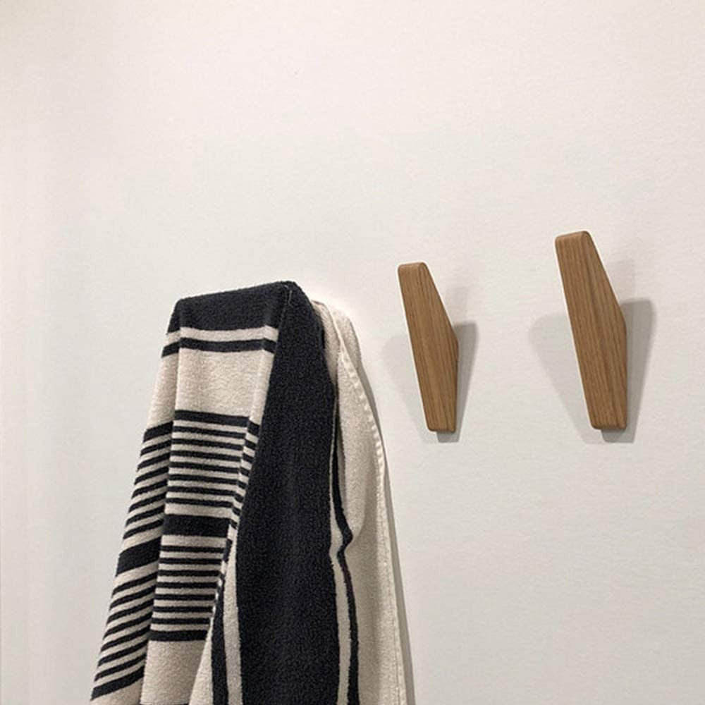 Stornfield | Wooden Wall Hooks Set Nordhaak – 6 Minimalistic Coat Hooks made of Solid Wood
