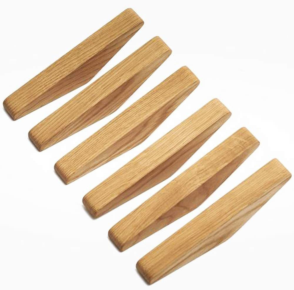 Stornfield | Wooden Wall Hooks Set Nordhaak – 6 Minimalistic Coat Hooks made of Solid Wood