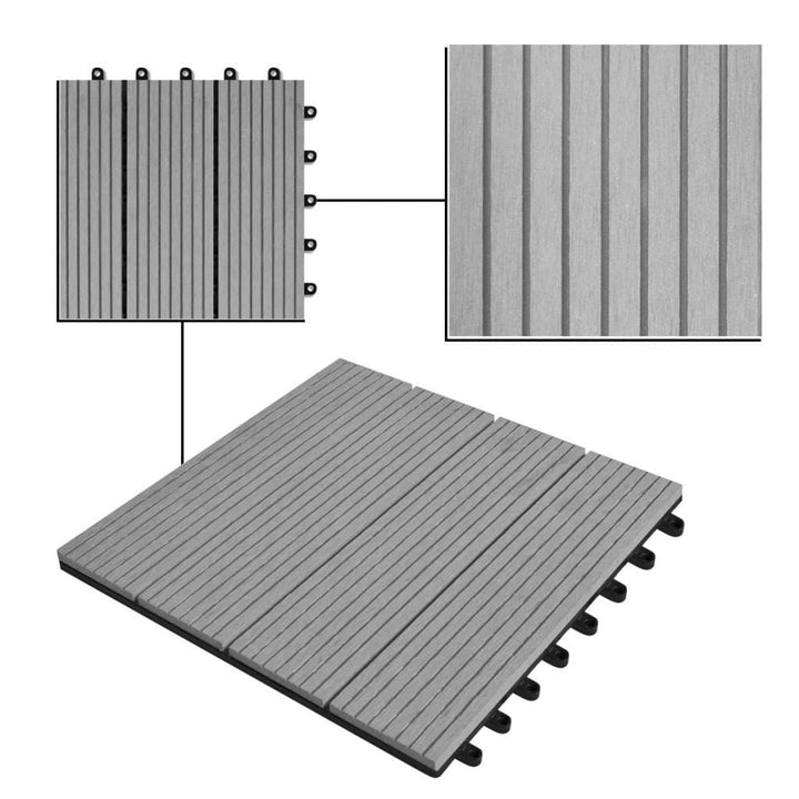 Stornfield | 30x30cm WPC Tiles 11pcs 1m2 Grey