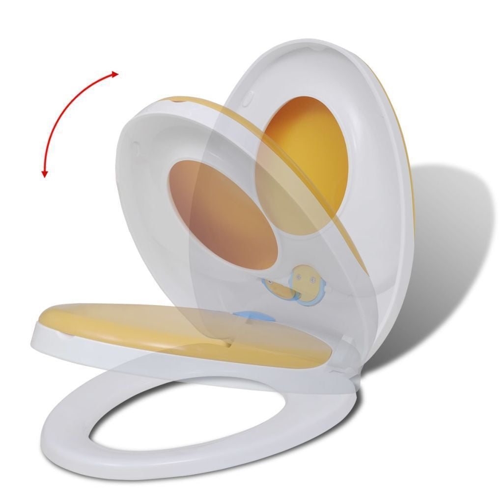 Stornfield | White and Yellow Soft-Close Adult/Child Toilet Seat
