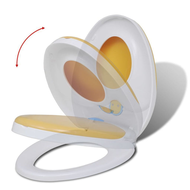 Stornfield | White and Yellow Soft-Close Adult/Child Toilet Seat