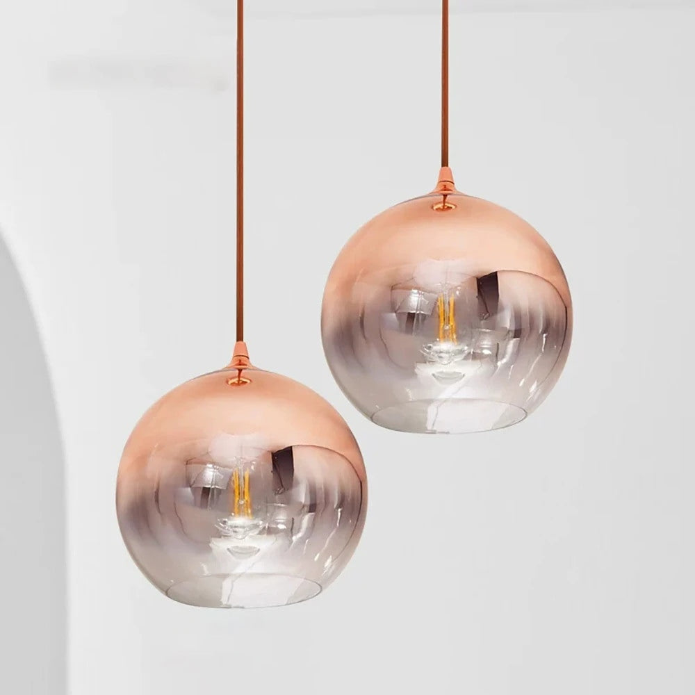 Stornfield | Copper Finish Glass Ceiling Light