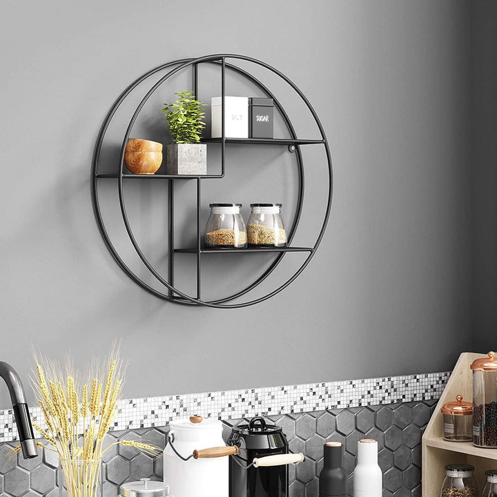 Stornfield | Round Floating Metal Wall Shelf