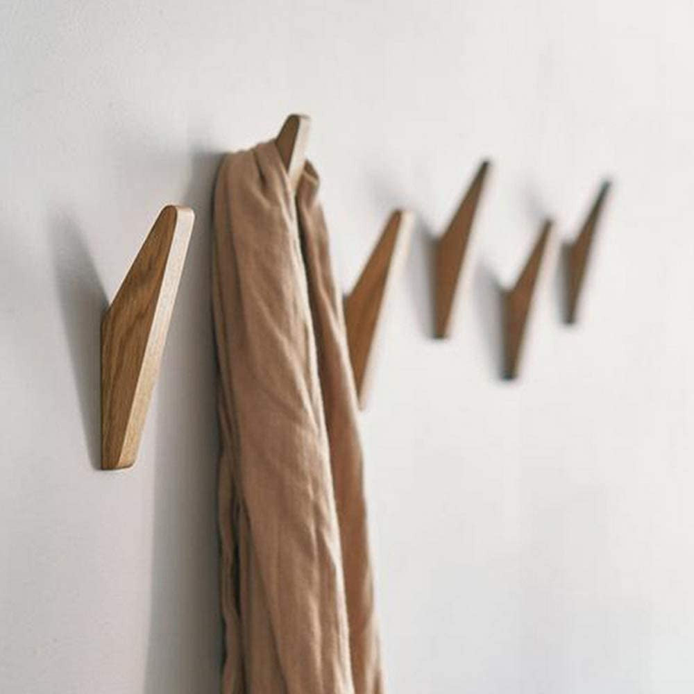 Wooden Wall Hooks Set Nordhaak – 6 Minimalist Coat Hooks Made of Solid Wood | Stornfield