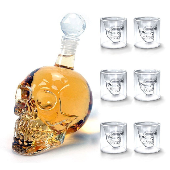 Stornfield | Skull Decanter Carafe with 6 Shot Glasses