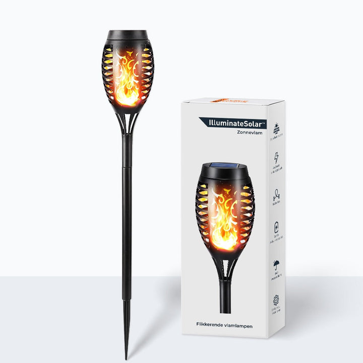 Solar-powered garden torch with flame effect - LED flashlight for outdoor use, weatherproof and energy-saving | Stornfield
