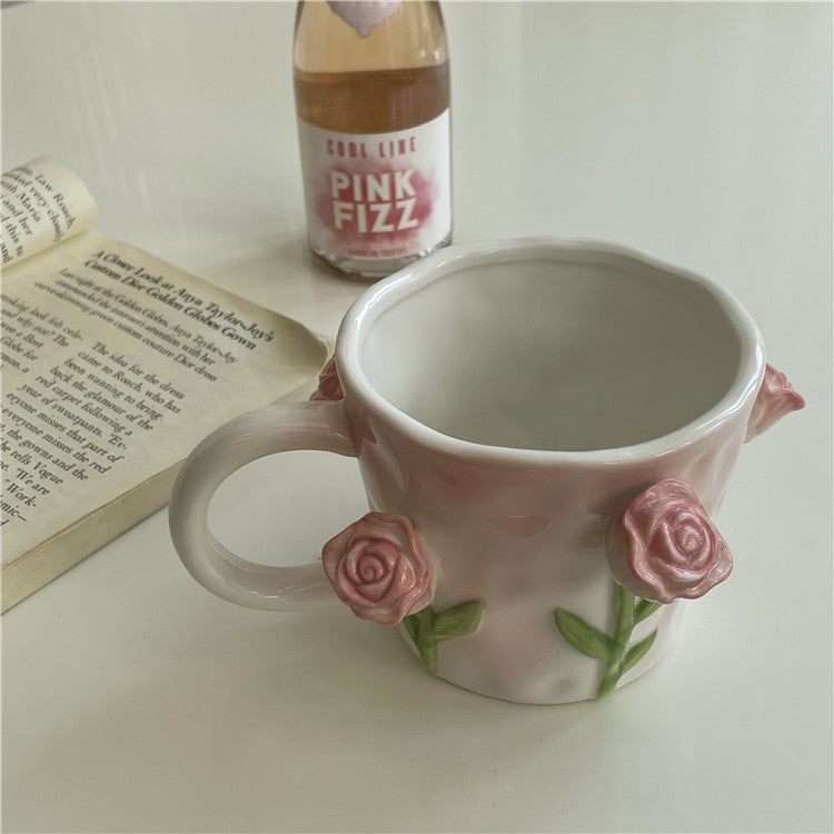 Artistic 3D Flower ceramic mug – Captivating tulip & rose design | Stornfield