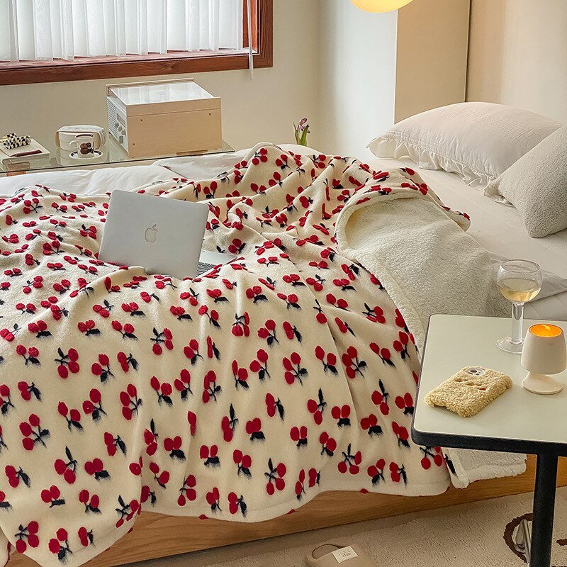 Fluffy Floral Plush Thickened Blanket for Cozy Comfort | Stornfield