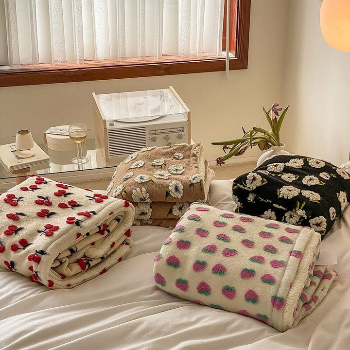 Fluffy Floral Plush Thickened Blanket for Cozy Comfort | Stornfield
