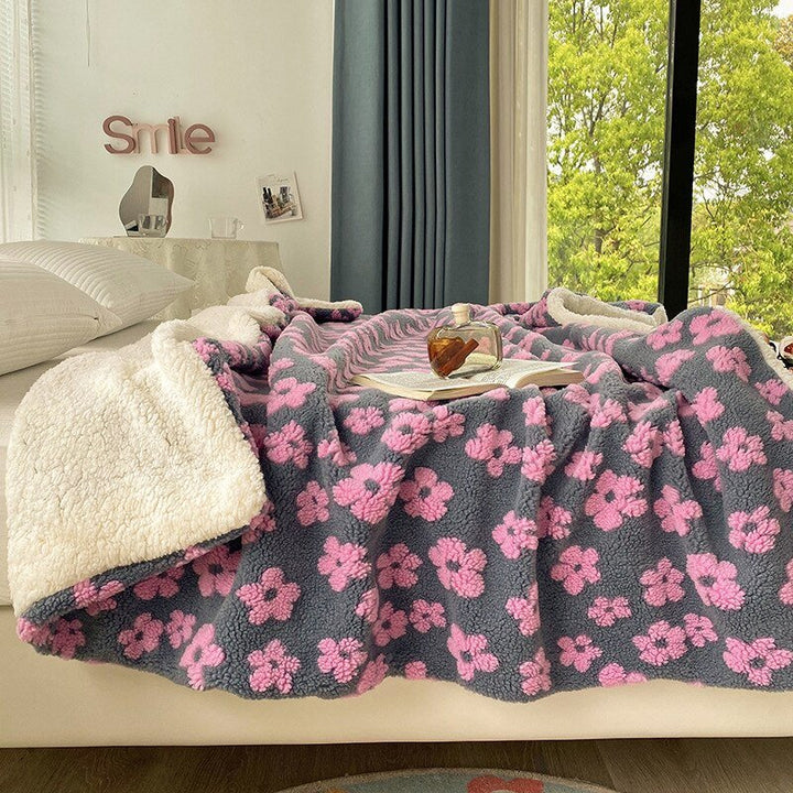 Fluffy Floral Plush Thickened Blanket for Cozy Comfort | Stornfield