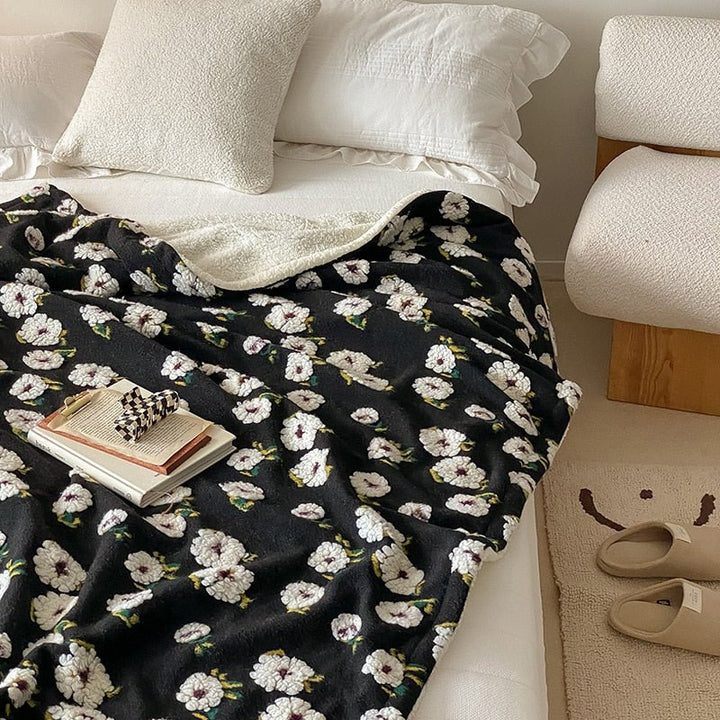 Fluffy Floral Plush Thickened Blanket for Cozy Comfort | Stornfield
